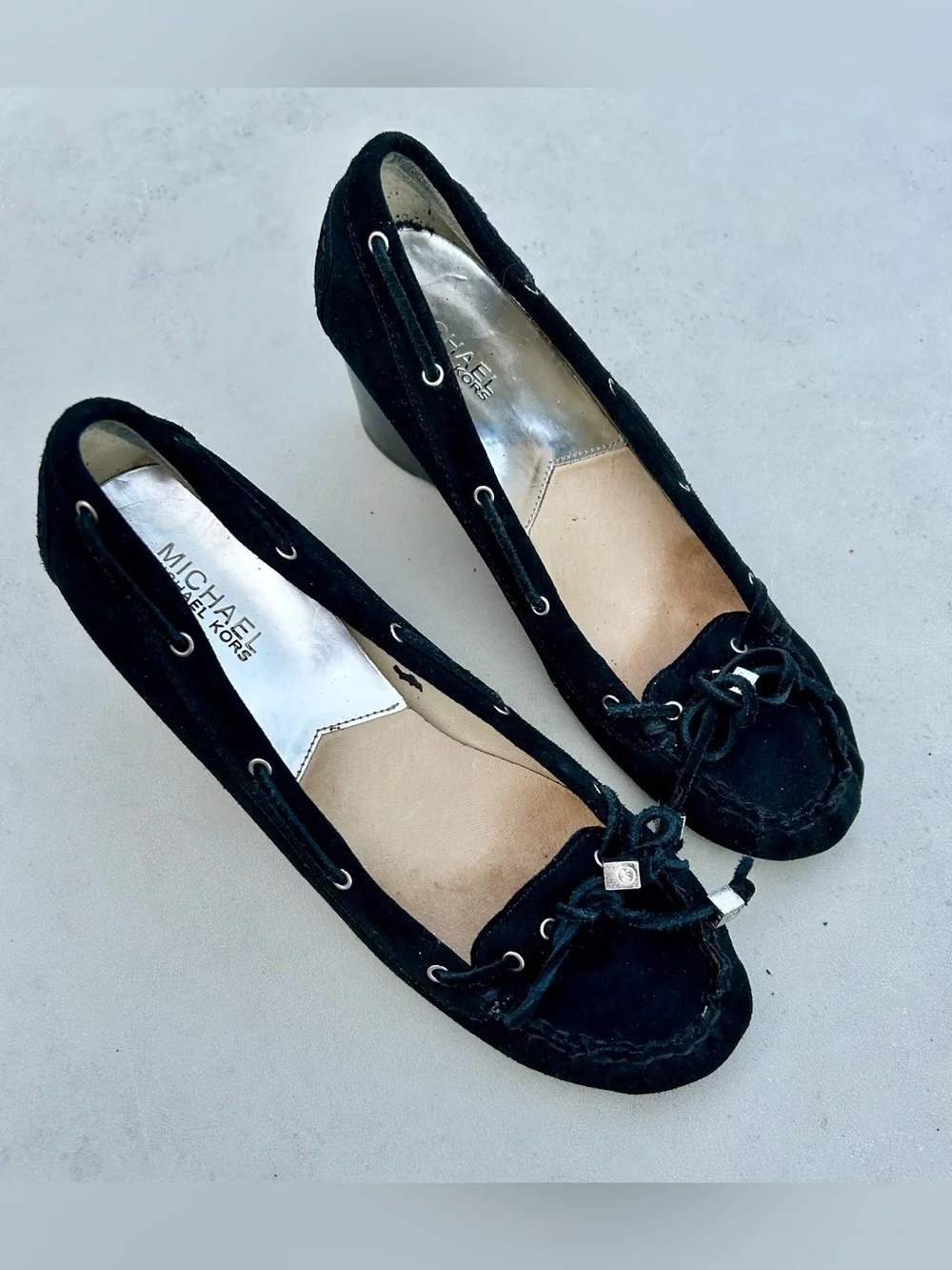 Michael Kors | suede wedges Heels Black  sz 8 1/2M